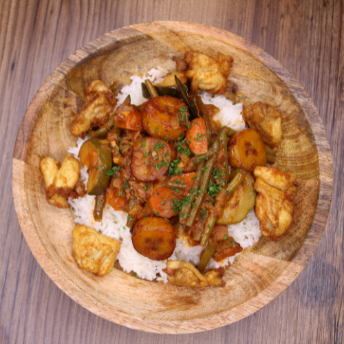 [PP-005] Chicken DG / Chicken with vegetables and bananas stew